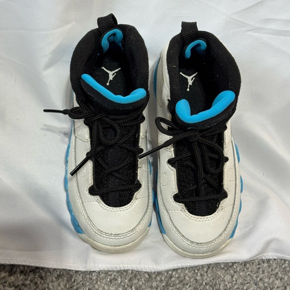 Jordan 9 Retro Toddler Shoes Summit White-Black-Dark Powder Blue Size 9C - Picture 9 of 10